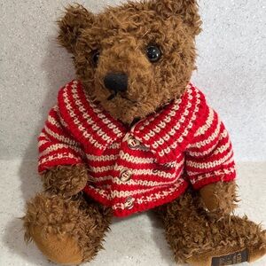 Vtg GIORGIO BEVERLY HILLS 1996 Collectors Teddy Bear in Knit Cardigan Sweater